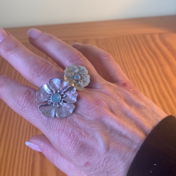 Pilgrim silver ring with blue detailing - Picture 1 of 3